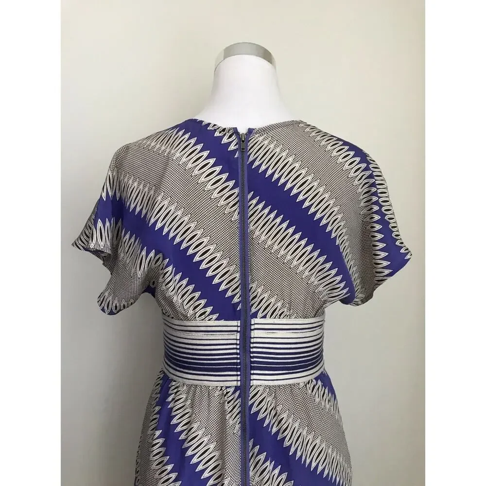 Plenty by‎ Tracy Reese Easy Chemise Silk Sheath Dress Diagonal Striped Size 2